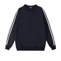 Unisex Raglan Sleeve Sport Sweatshirt With Three Stripes, Round Neck Loose Fit Casual Cotton Fleece Long Sleeve Custom Set main image 1