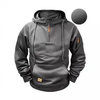 Men's Zip - Up Hooded Sweatshirt With Multiple Pockets, Sporty Casual Jacket For Spring And Autumn Seasons main image 1
