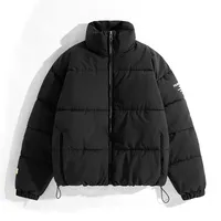 Men's Winter Thickened Warm Cotton Jacket, Korean Style Solid Color Down Padded Coat For Students, Warm Winter Outwear main image 3