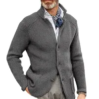 Men's Casual Long Sleeve Solid Color Knit Jacket, European Style Autumn Outerwear Coat, New Arrival main image 3