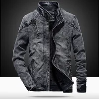 English Title: Korean Style Cotton Slim Fit Vintage Denim Jacket For Men, Autumn Winter Trendy Casual Outerwear Youth Fashion sku image 15