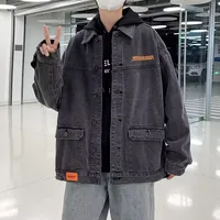 Spring Autumn Casual Men's Denim Jacket Oversized Workwear Coat Trendy Streetwear Ins Fashion Loose Fit main image 1