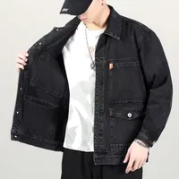 Spring Autumn Casual Men's Denim Jacket Oversized Workwear Coat Trendy Streetwear Ins Fashion Loose Fit main image 5