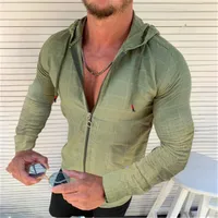 Men's British Hooded Long Sleeve Shirt, Solid Color Brushed Fleece Open Front Cardigan, Summer Casual Youth Fashion main image 2