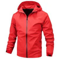 Men's Spring Autumn Hooded Jacket, Solid Color Casual Coat For Outdoor Activities, Lightweight Windbreaker main image 3