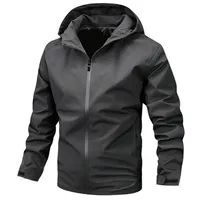 Men's Spring Autumn Hooded Jacket, Solid Color Casual Coat For Outdoor Activities, Lightweight Windbreaker main image 4