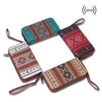 Women's Geometric Canvas Zipper main image 1