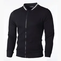 New Men's Casual Zip-Up Hooded Cardigan With Stand Collar And Checkered Pattern, Lightweight Streetwear Jacket main image 3