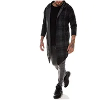 Men's Casual Trench Coat Mid - Length With Lapel Collar, Lightweight Water - Resistant Outdoor Jacket For Men sku image 7