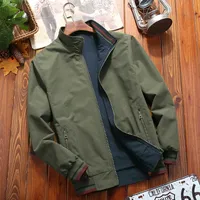 Reversible Stand Collar Jacket For Men, Lightweight Casual Spring Autumn Coat, Trendy Youth Outerwear main image 1