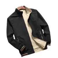 Reversible Stand Collar Jacket For Men, Lightweight Casual Spring Autumn Coat, Trendy Youth Outerwear main image 3