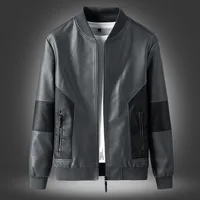 Men's Casual Leather Jacket Slim Fit Korean Style Fashionable Biker Coat Spring Autumn Outerwear main image 3