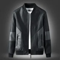 Men's Casual Leather Jacket Slim Fit Korean Style Fashionable Biker Coat Spring Autumn Outerwear main image 1