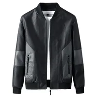 Men's Casual Leather Jacket Slim Fit Korean Style Fashionable Biker Coat Spring Autumn Outerwear main image 4