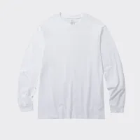 Unisex American Style 100% Cotton Long Sleeve T - Shirt, Winter Warmth Loose Fit Round Neck Combed Cotton Solid Color Top main image 3
