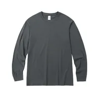 Unisex American Style 100% Cotton Long Sleeve T - Shirt, Winter Warmth Loose Fit Round Neck Combed Cotton Solid Color Top main image 1