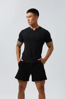 Men's Slim Fit V - Neck Quick - Dry Sport Shirt For Outdoor Running & Gym - Breathable Short Sleeve Solid Color Athletic Top sku image 7