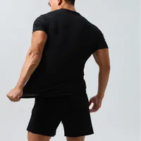 Men's Slim Fit V - Neck Quick - Dry Sport Shirt For Outdoor Running & Gym - Breathable Short Sleeve Solid Color Athletic Top main image 3