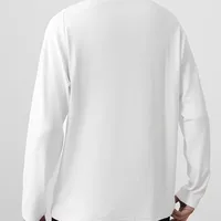 Men's Heavyweight Cotton Long Sleeve T - Shirt, Autumn Casual Round Neck Loose Fit Solid Color Sweatshirt Top main image 1