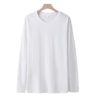 Unisex 180gsm Solid Combed Cotton Long Sleeve T-Shirt - Loose Fit Casual Sweatshirt, All - Season Base Layer Top main image 2