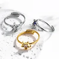 Simple Style Flower Titanium Steel Inlay Zircon Women's Open Rings main image 2