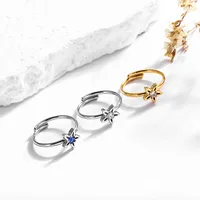Simple Style Flower Titanium Steel Inlay Zircon Women's Open Rings main image 5