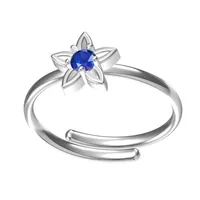 Simple Style Flower Titanium Steel Inlay Zircon Women's Open Rings sku image 3
