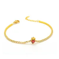 Simple Style Heart Shape Titanium Steel Inlay Zircon Women's Jewelry Set main image 5