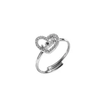 Simple Style Heart Shape Titanium Steel Inlay Zircon Women's Open Rings main image 2