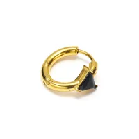1 Pair Simple Style Triangle Inlay Titanium Steel Zircon Earrings sku image 6