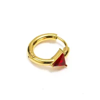 1 Pair Simple Style Triangle Inlay Titanium Steel Zircon Earrings sku image 7
