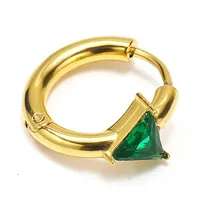 1 Pair Simple Style Triangle Inlay Titanium Steel Zircon Earrings sku image 9