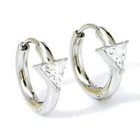 1 Pair Simple Style Triangle Inlay Titanium Steel Zircon Earrings sku image 2