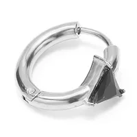 1 Pair Simple Style Triangle Inlay Titanium Steel Zircon Earrings sku image 3