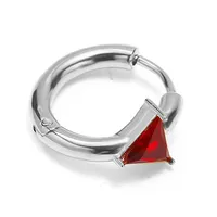 1 Pair Simple Style Triangle Inlay Titanium Steel Zircon Earrings sku image 4