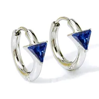 1 Pair Simple Style Triangle Inlay Titanium Steel Zircon Earrings sku image 5