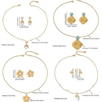 Chinoiserie Flower Butterfly 304 Stainless Steel Plating Women's Jewelry Set main image 2
