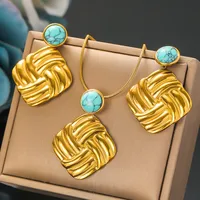 Chinoiserie Flower Butterfly 304 Stainless Steel Plating Women's Jewelry Set sku image 4