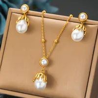 Chinoiserie Flower Butterfly 304 Stainless Steel Plating Women's Jewelry Set sku image 3