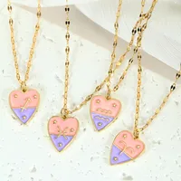 Sweet Constellation Heart Shape 304 Stainless Steel Copper Plating Couple Pendant Necklace main image 1