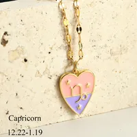 Sweet Constellation Heart Shape 304 Stainless Steel Copper Plating Couple Pendant Necklace sku image 4