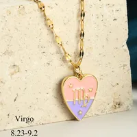 Sweet Constellation Heart Shape 304 Stainless Steel Copper Plating Couple Pendant Necklace sku image 12