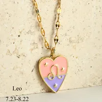 Sweet Constellation Heart Shape 304 Stainless Steel Copper Plating Couple Pendant Necklace sku image 6