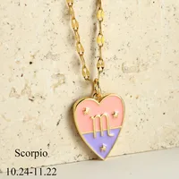 Sweet Constellation Heart Shape 304 Stainless Steel Copper Plating Couple Pendant Necklace sku image 10