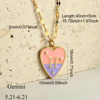 Sweet Constellation Heart Shape 304 Stainless Steel Copper Plating Couple Pendant Necklace main image 2