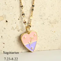 Sweet Constellation Heart Shape 304 Stainless Steel Copper Plating Couple Pendant Necklace sku image 9