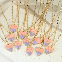 Sweet Constellation Heart Shape 304 Stainless Steel Copper Plating Couple Pendant Necklace main image 5