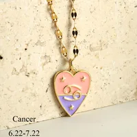 Sweet Constellation Heart Shape 304 Stainless Steel Copper Plating Couple Pendant Necklace sku image 3