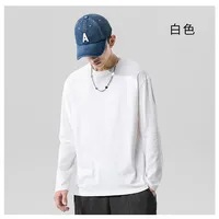 Men's Long Sleeve T-Shirt 190g Combed Cotton Solid Color Round Neck Unisex Casual Base Layer Top main image 3