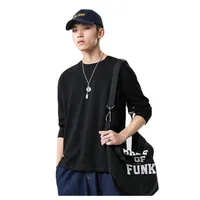 Men's Long Sleeve T-Shirt 190g Combed Cotton Solid Color Round Neck Unisex Casual Base Layer Top main image 5